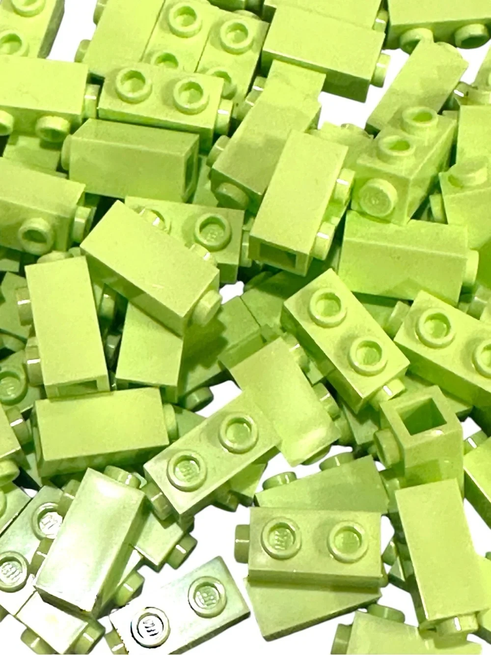 Lego part 32952 Light Lime yellowish green 1x2 Brick w/Side Studs (103 Pieces)
